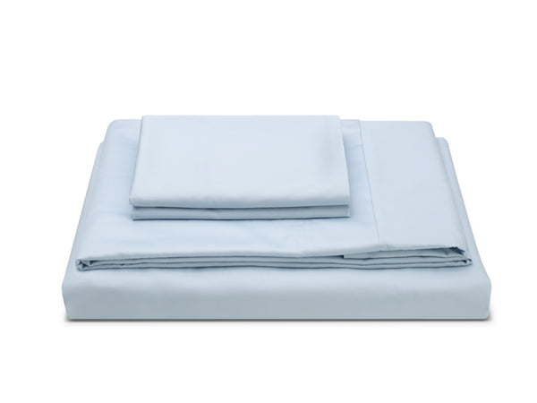 Folded set of light blue MOLECULE performance sheets